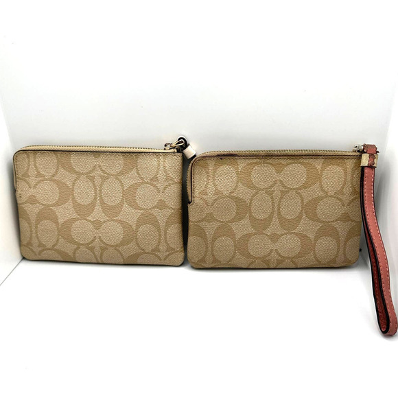 Coach Tan Coated Canvas Wristlet Bundle - Picture 2 of 11